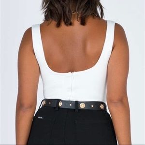 Princess Polly White Tank Bodysuit Size US 4